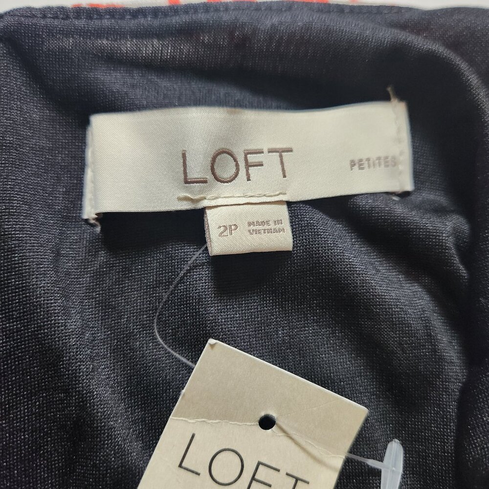 NWT LOFT Petite 2 Sleeveless Fit & Flare Dress Geometric Lined Summer - Picture 7 of 13